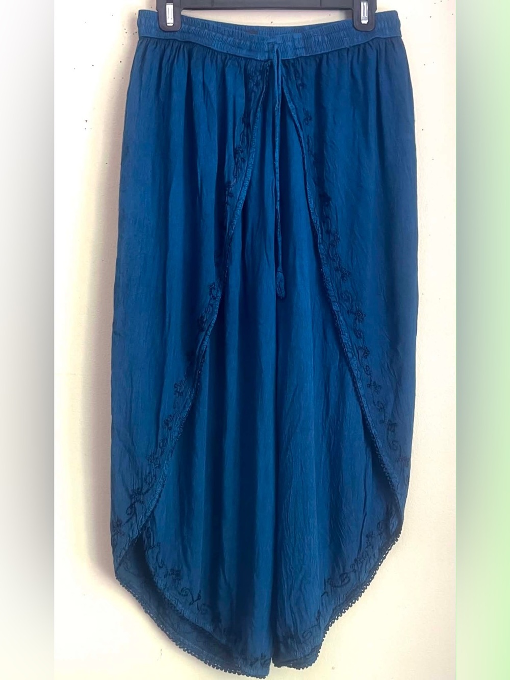Wide Leg Women's Pants in Deep Teal Blue